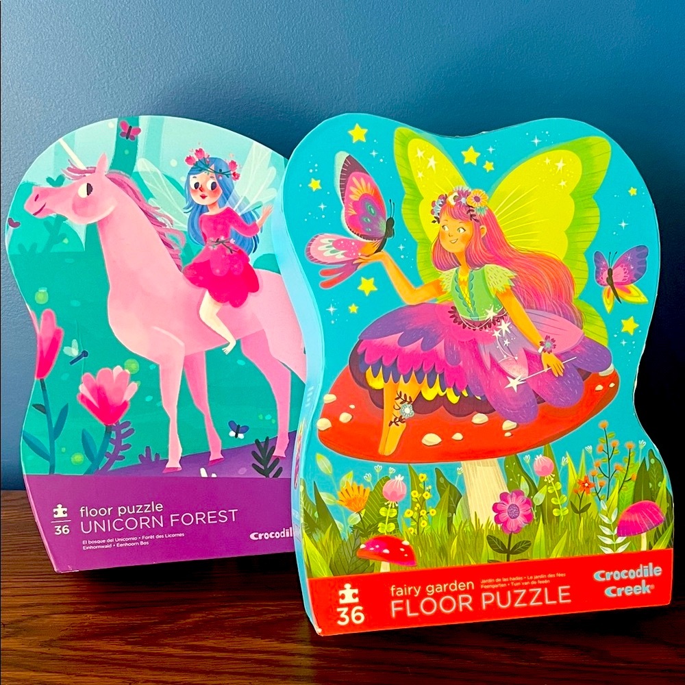 Two Crocodile Creek Fairy Garden Floor Puzzles